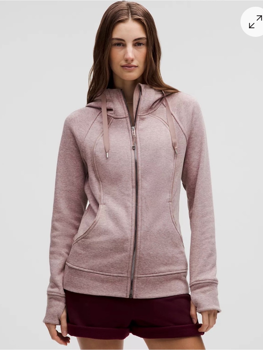 Lululemon Scuba Full-Zip Hoodie *Plush in Heathered Twilight Rose - size 10.